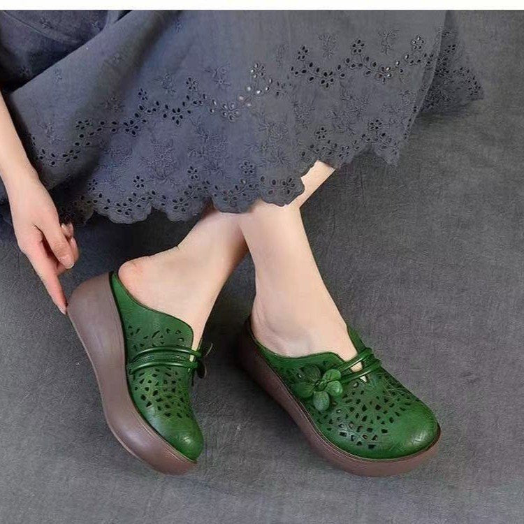 Damen Clogs Bequem Blüten Dekor Sommer Schuhe
