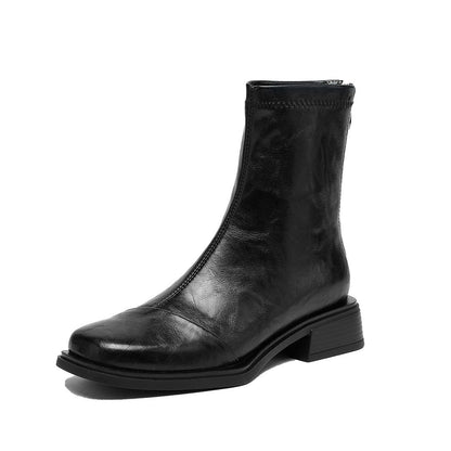 Damen Boots Schuhe Mit Reißverschluss Komfort Blockabsatz