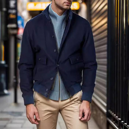 Herren Chino-Jacke Modern mit Taschen Slim Fit