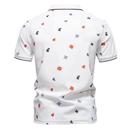 Herren Poloshirt Kurzarm Modernes Allover-Muster