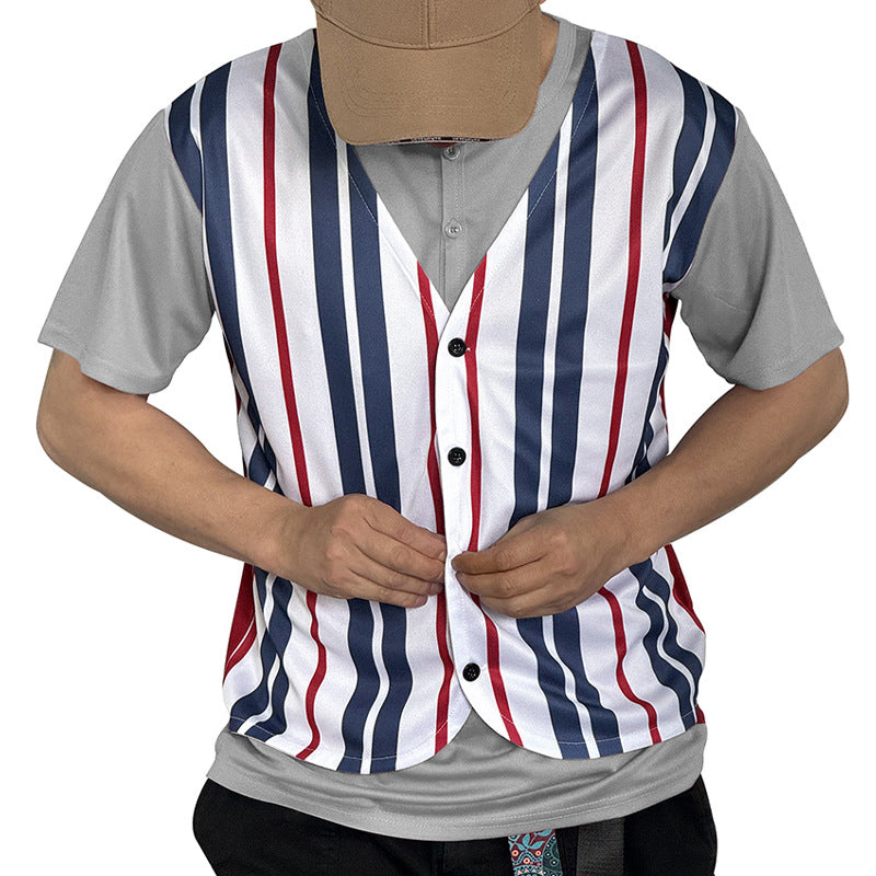 Herren Sportshirt Gestreift Überwurf Modern Sportlich
