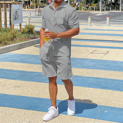 Herren Kurzoverall Lässig mit Taschen Sommer