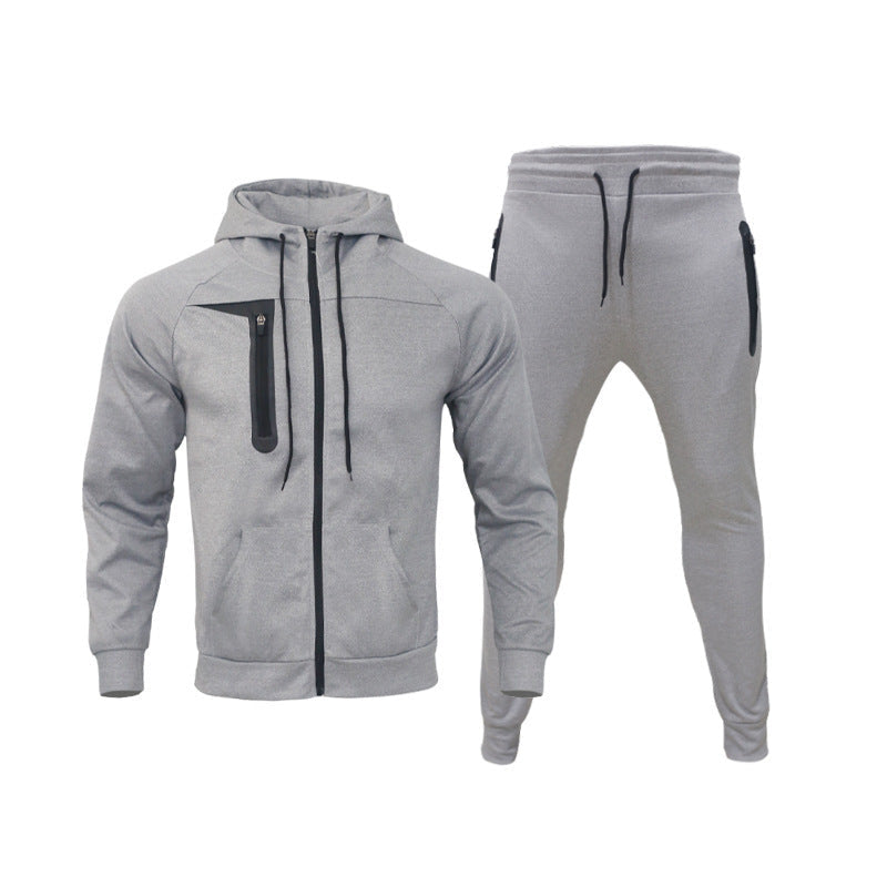 Herren Sportanzug Hoodie Jogger Set Funktionstaschen Modern