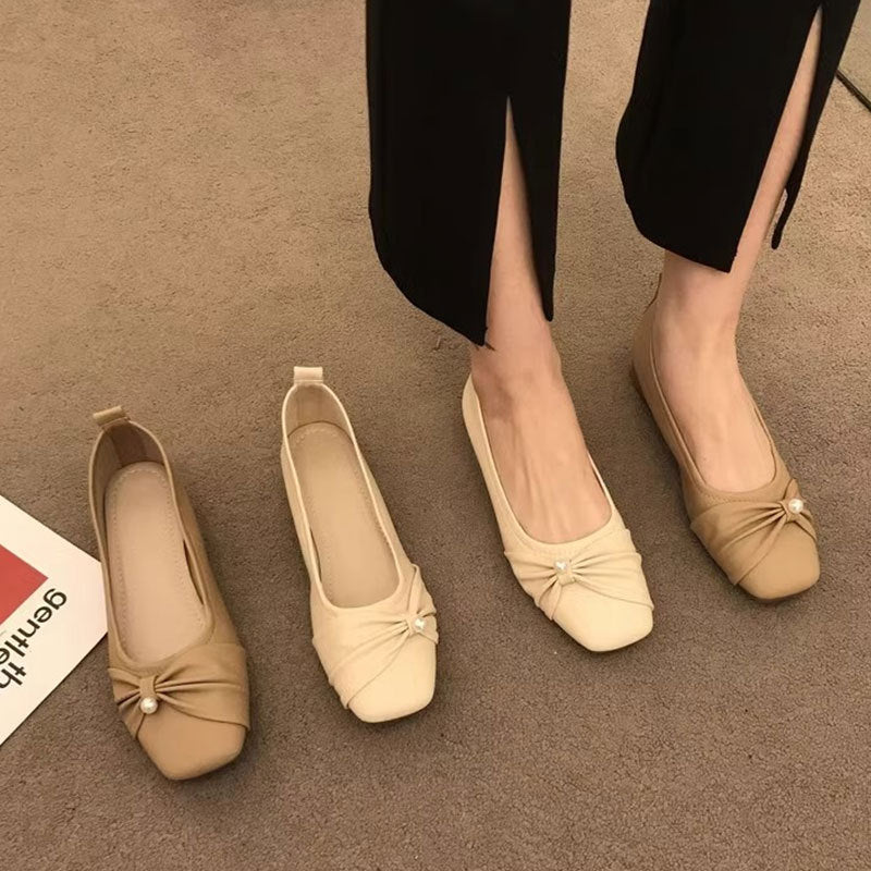 Damen Ballerinas Weich Bequem mit Knoten Detail - BerlinGlamour