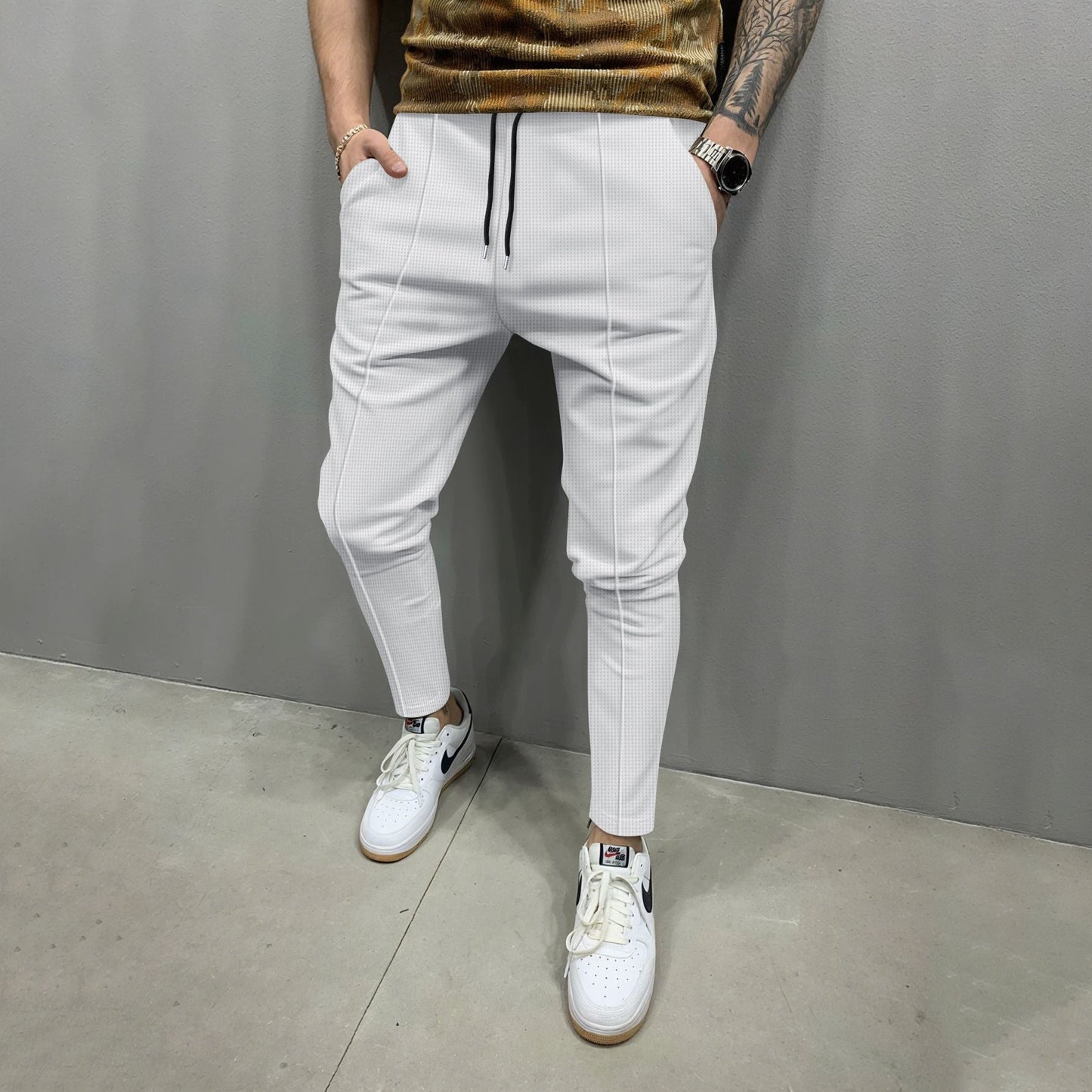 Herren Anzughose Slim Fit mit Reißverschluss Modern - BerlinGlamour