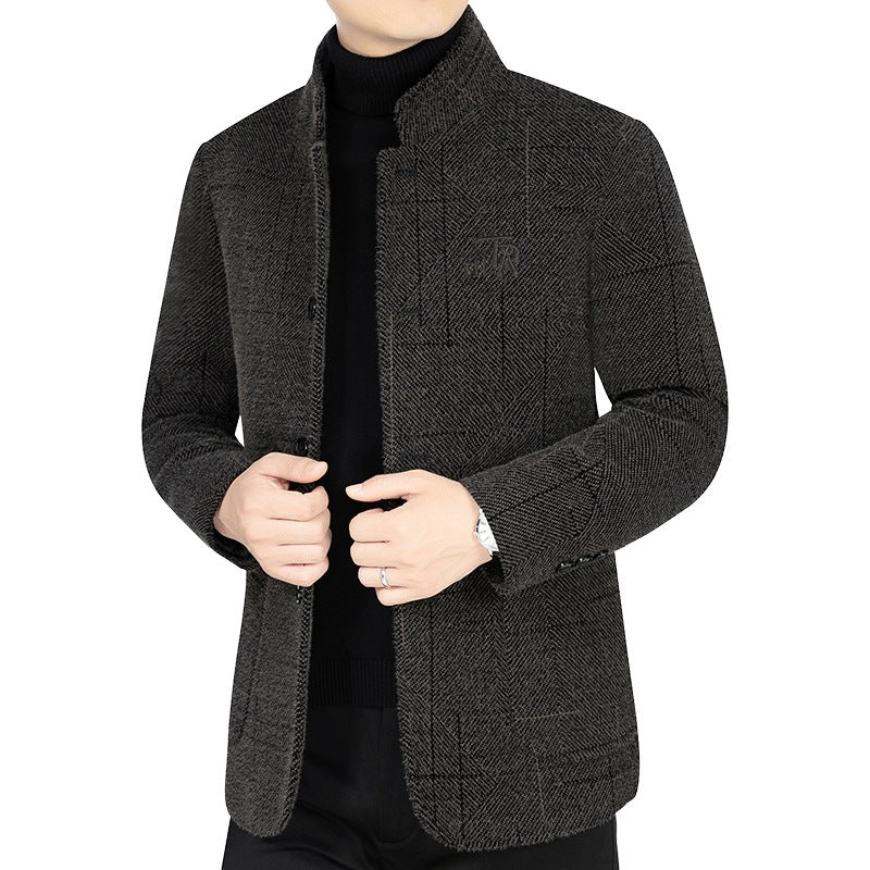 Mann Freizeitjacke Melange Stoff Modern Urban