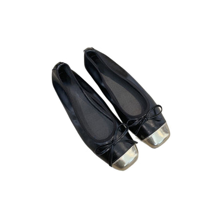 Frauen Ballerinas Glänzend Schleife Elegant Damenschuhe