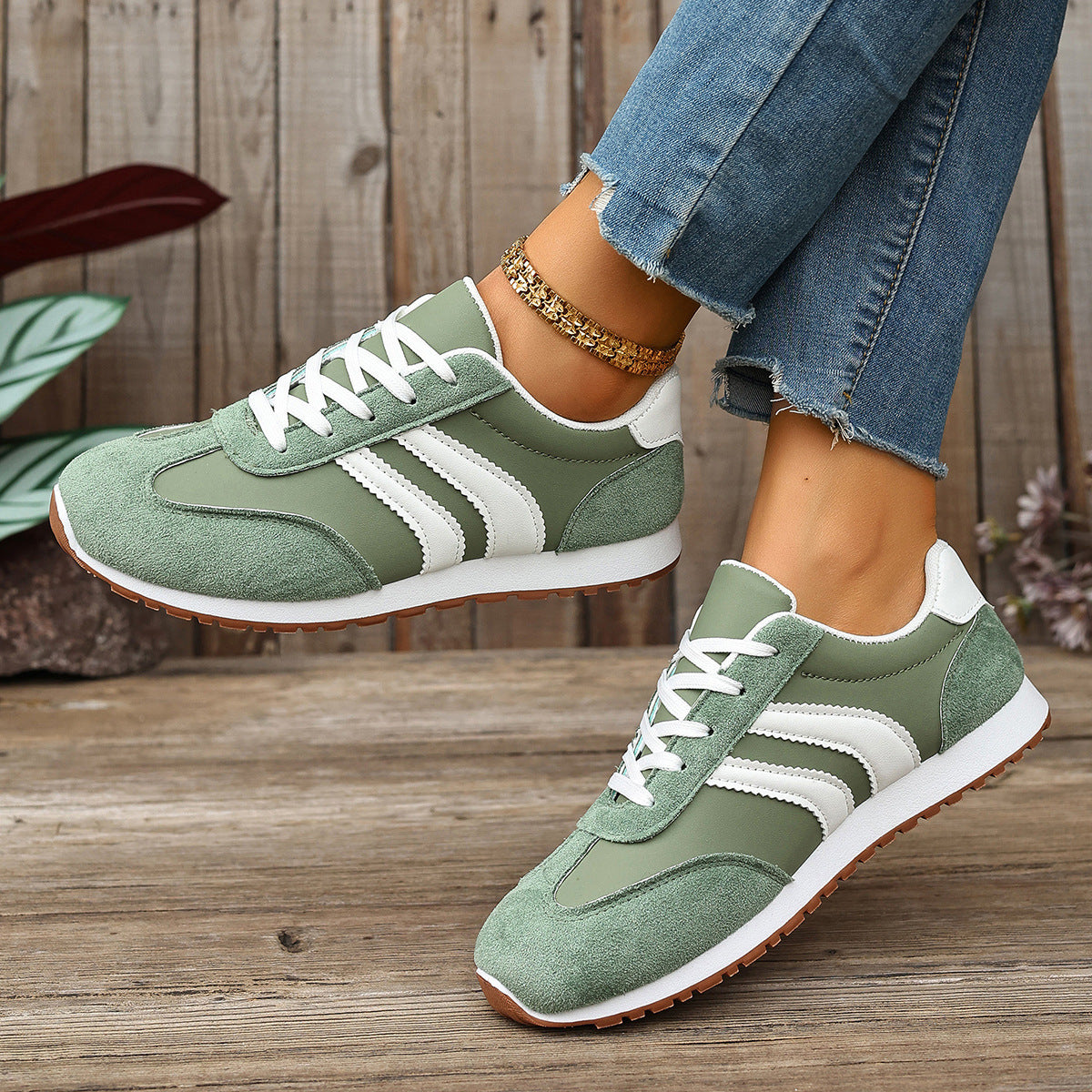Damen Sneaker Sportlich Retro Atmungsaktiv Weich - BerlinGlamour
