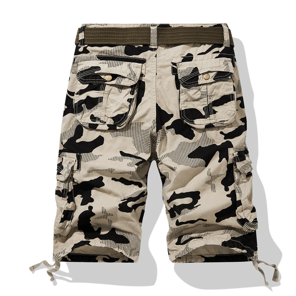Herren Camo Shorts Cargo mit Seitentaschen und Verstellbund