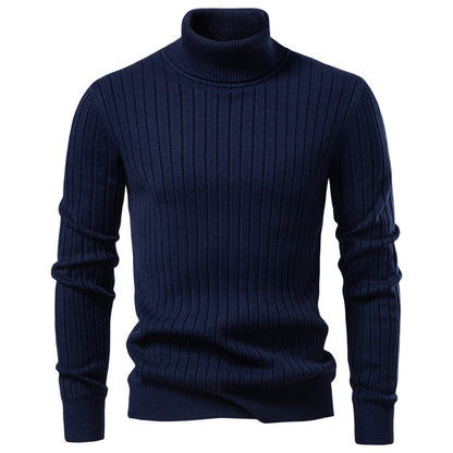 Herren Pullover Rollkragen Feinripp Modern