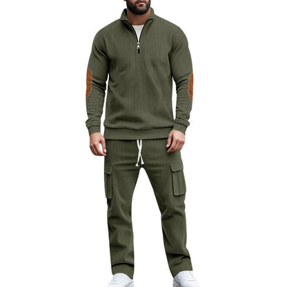 Herren Trainingsanzug Cargo-Style mit Reißverschluss und Kontrastdetails