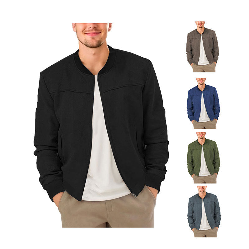 Herren Freizeitjacke Elegante Lederjacke Mit Reißverschluss