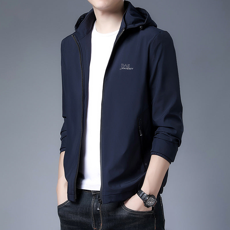 Herren Funktionsjacke Leicht Kapuze Atmungsaktiv Waterproof