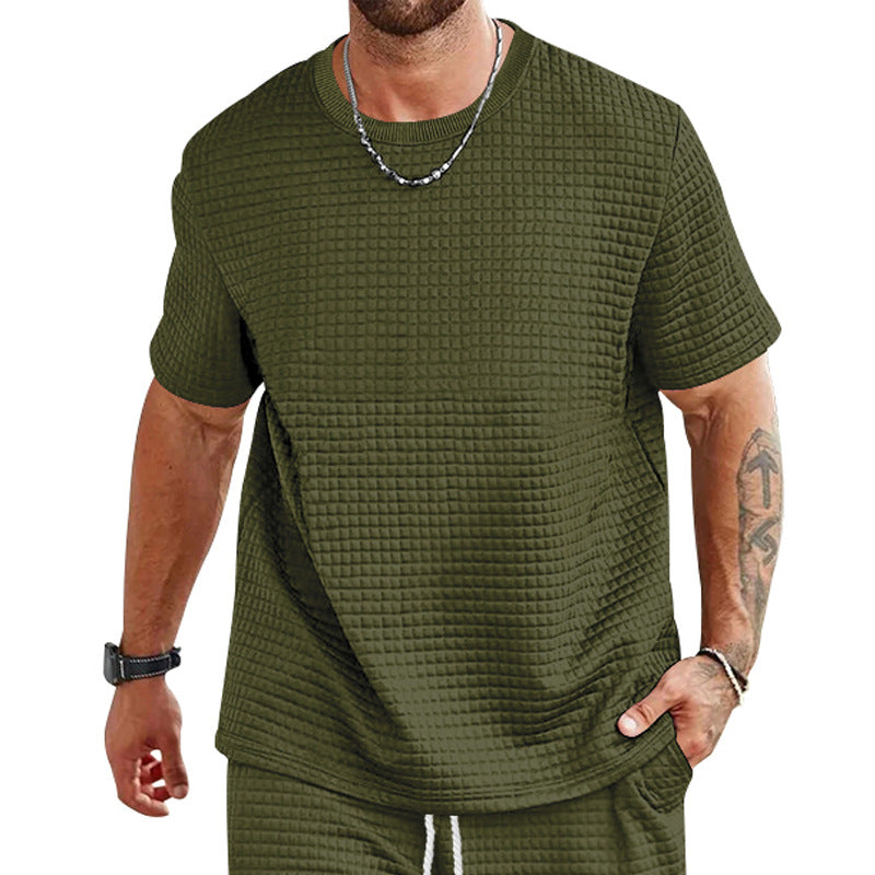Herren T-Shirt Lässig Strukturiert Berlin Style