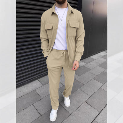 Herren Freizeithose Mit Hemd Modern Style