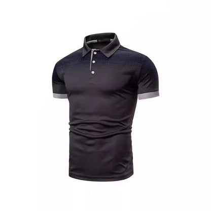Herren Poloshirt Farbverlauf Modern Kontrastdetails