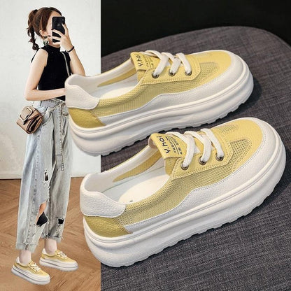Damen Sneaker Dicke Sohlen Hochwertig Modisch