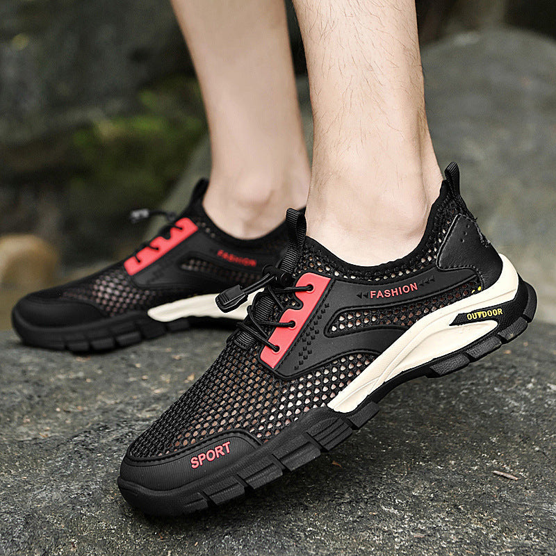 Damen Sport Sneaker Atmungsaktiv Schnellverschluss Laufschuhe