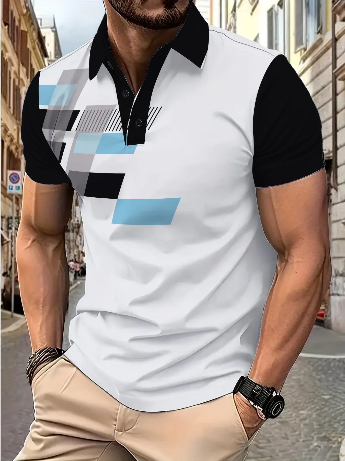 Herren Poloshirt Grafikdesign Cool Berlin Style
