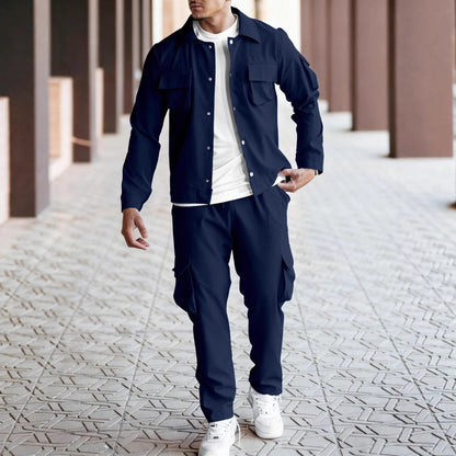 Herren Jogginganzug Cargo-Jacke Hose Set Sportlich Modern - BerlinGlamour