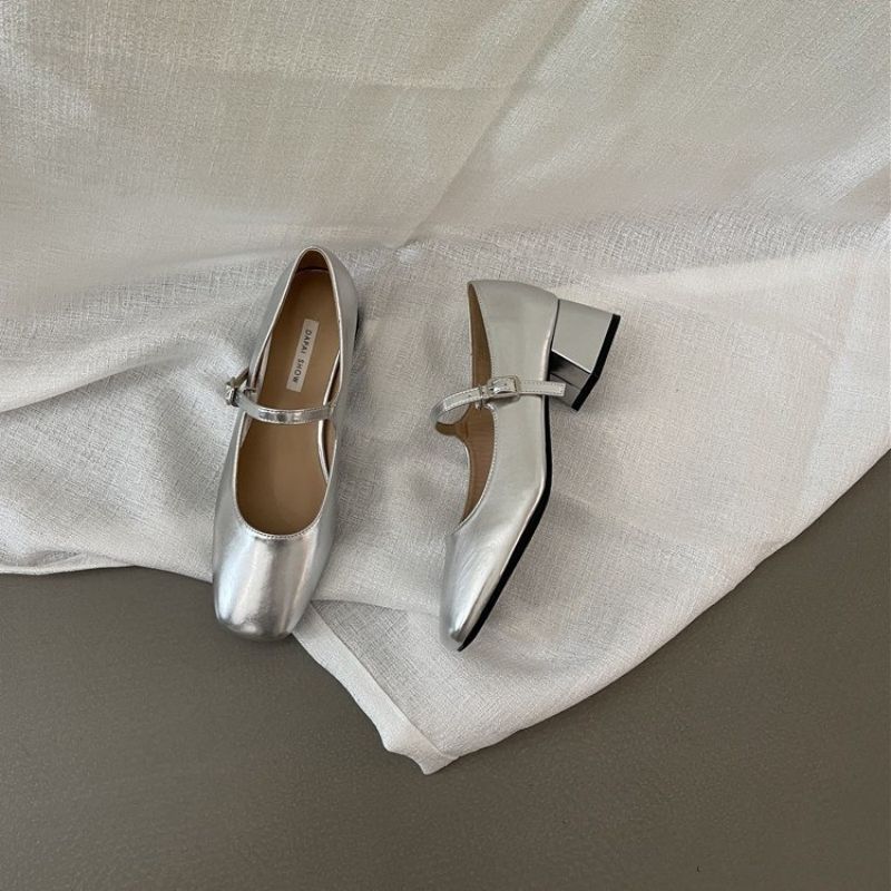Damen Ballerinas Glänzende Schnalle Elegante Schuhe - BerlinGlamour