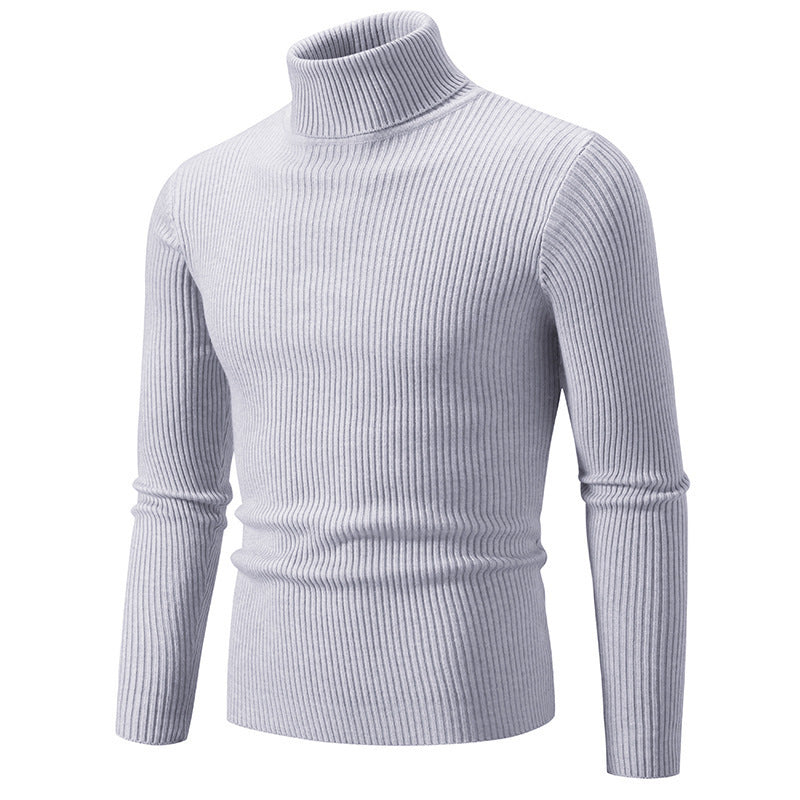 Herren Pullover Rollkragen Modern Feinripp Design