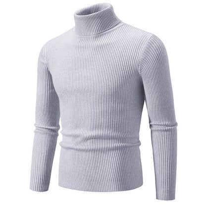 Herren Pullover Rollkragen Modern Feinripp Design