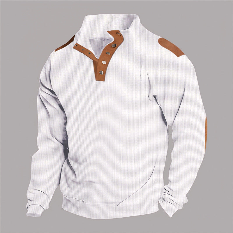 Herren Pullover Lässig Modern Knopfleiste Verstärkte Schultern - BerlinGlamour