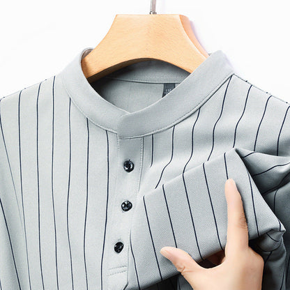 Herren Poloshirt Streifenmuster Elegantes Design Hochwertig