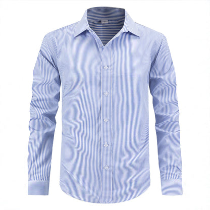 Herren Hemd Langarm Elegantes Streifenmuster Klassisch