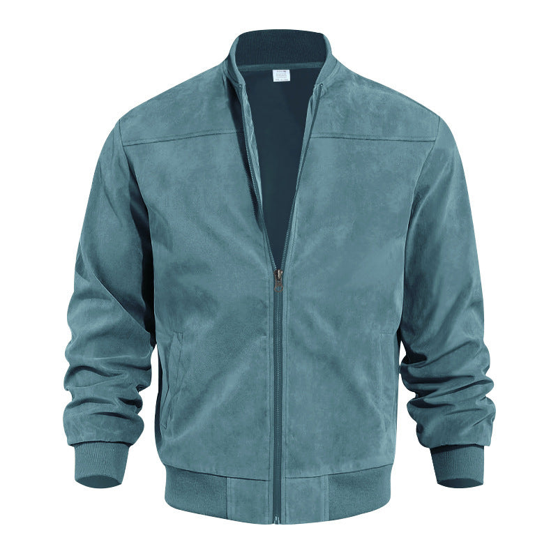 Herren Bomberjacke Lederoptik Weich Modern