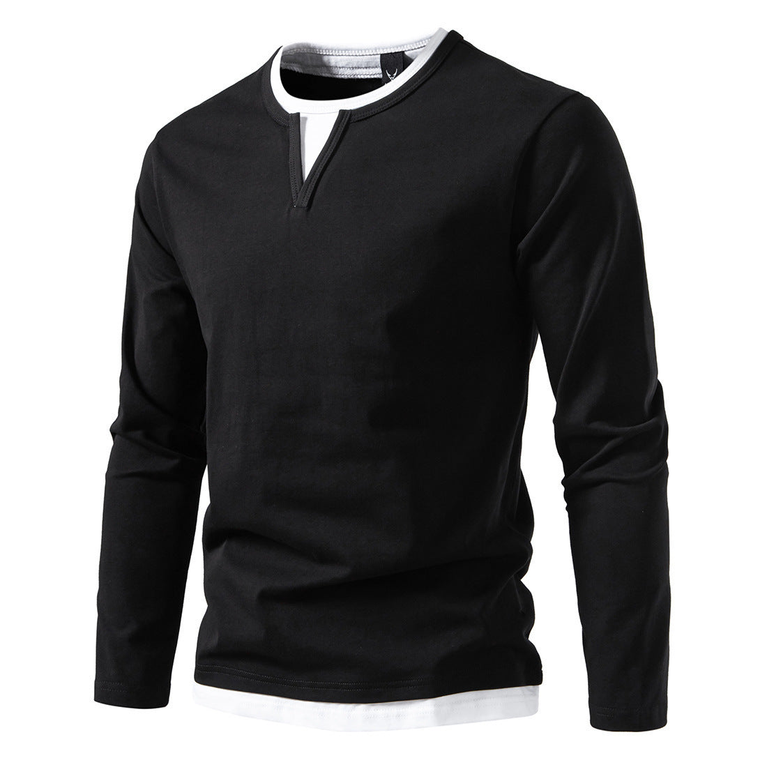 Herren Langarmshirt Modern V-Ausschnitt Trendig