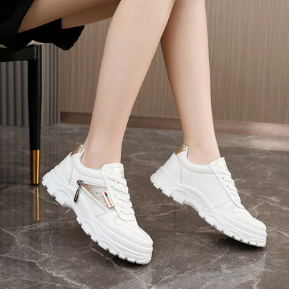 Damen Sneaker Modisch Gepolstert Reißverschluss
