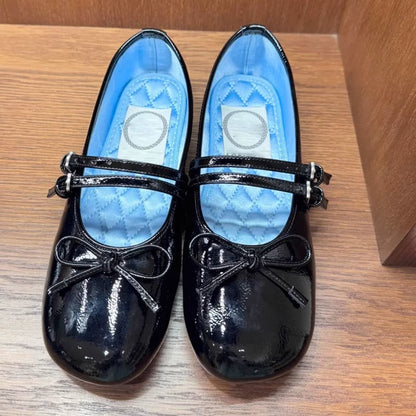 Damen Ballerinas Elegant Schleifen Design Verstellbar