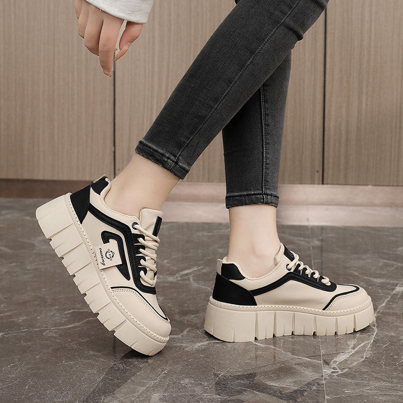 Damen Sneaker Plattform Sportlich Komfortabel