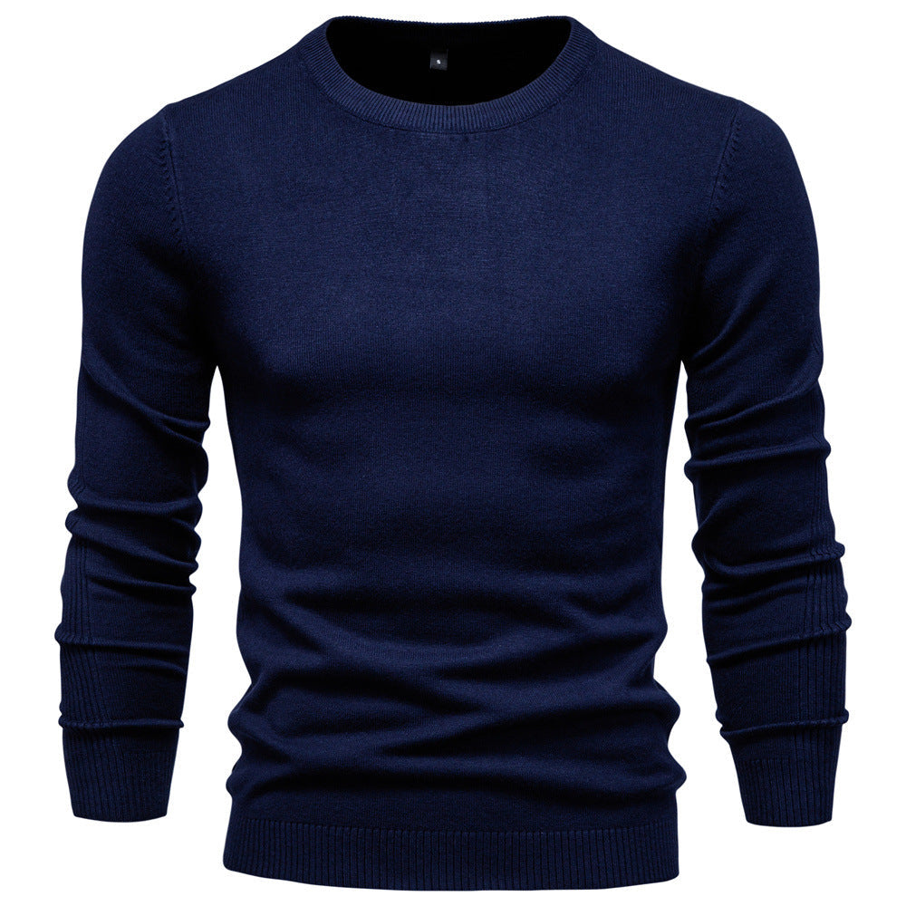 Herren Pullover Rundhals aus Baumwolle Hochwertig Bequem