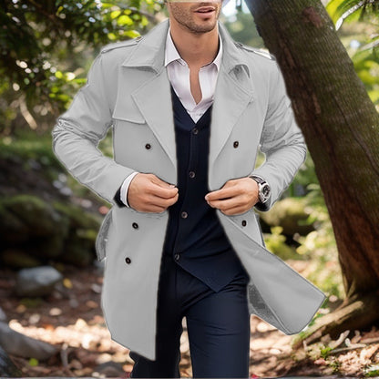 Herren Trenchcoat Klassisch Zeitlos mit Knöpftaschen