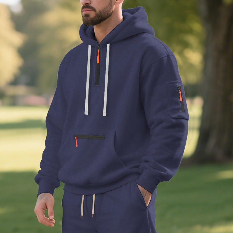 Herren Hoodie Sportlich Funktionale Taschen
