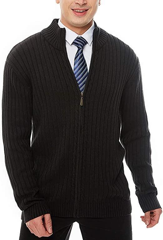 Herren Strickjacke Sportlich Reißverschluss Steppkragen Modern