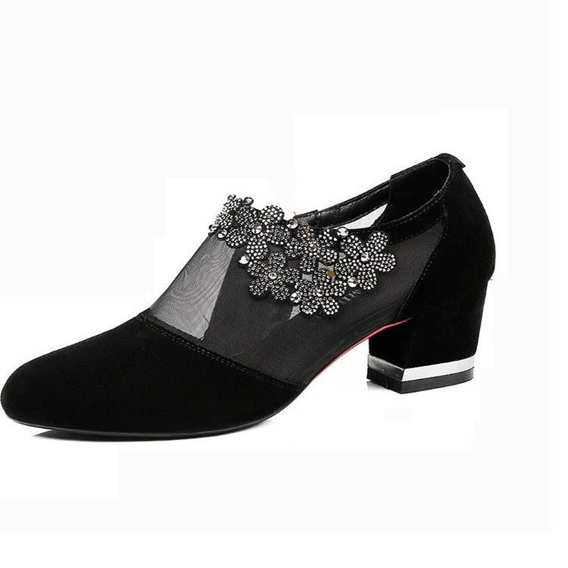 Damen High Heels Pumps Transparent mit Applikation Elegant