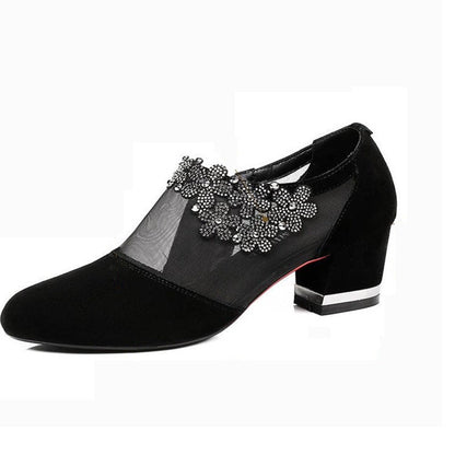 Damen High Heels Pumps Transparent mit Applikation Elegant