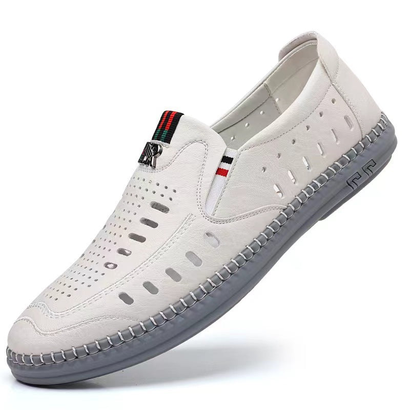 Herren Mokassins Bequem Lederschuhe Atmungsaktiv Slip On