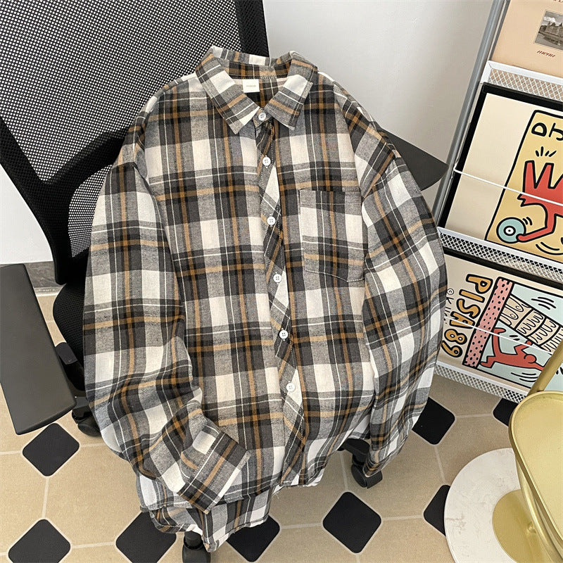 Herren Hemd Kariert Bequem Mit Brusttasche