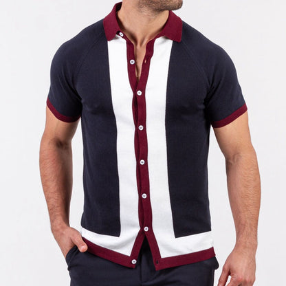 Herren Polohemd mit Kontraststreifen Modern Style - BerlinGlamour
