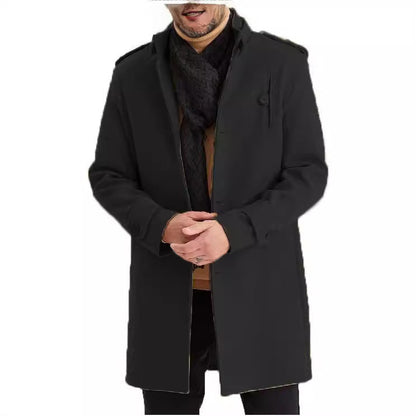 Herren Übergangsmantel Modern mit Taschen Stehkragen Elegant