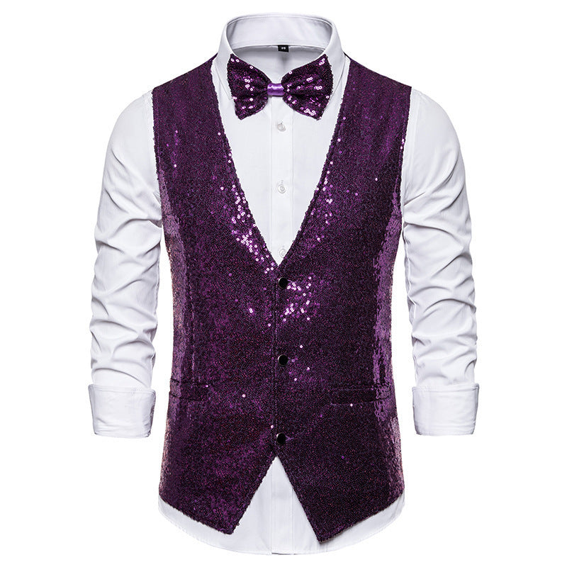 Herren Weste Glitzer Sequin Modern Berlin Style