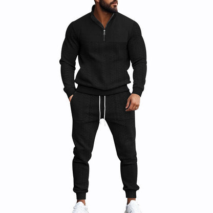 Herren Sportlicher Strickanzug mit Stehkragen und Reißverschluss BerlinGlamour.