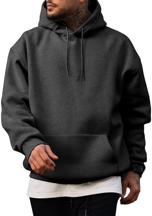 Herren Hoodie Kapuzenpullover mit Kängurutasche Groß