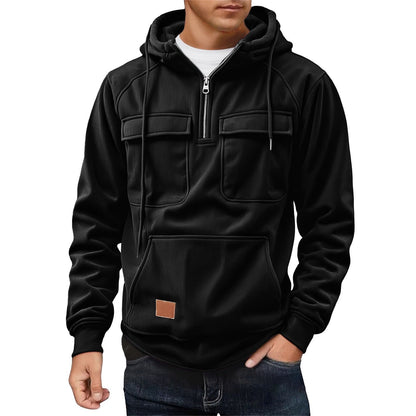 Herren Fleece Hoodie Warm mit Taschen Modern