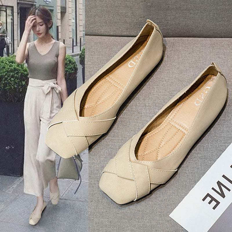 Damen Ballerinas Komfortabel Kreuzriemen Schuhe Modern